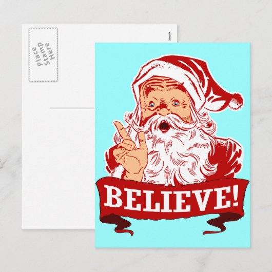 Geloof in de kerstman feestdagenkaart (Voorkant / Achterkant)