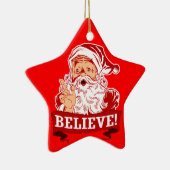 Geloof in de kerstman keramisch ornament (Rechts)