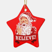 Geloof in de kerstman keramisch ornament (Links)