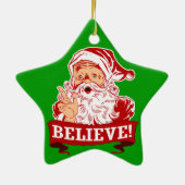 Geloof in de kerstman keramisch ornament (Achterkant)
