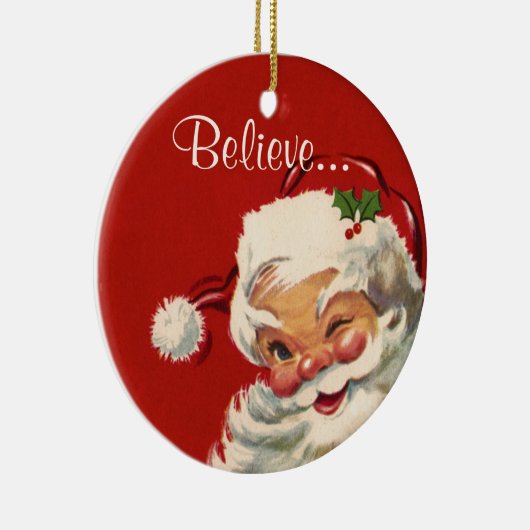 Geloof... in de Kerstman! Keramisch Ornament (Rechts)