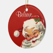 Geloof... in de Kerstman! Keramisch Ornament (Links)