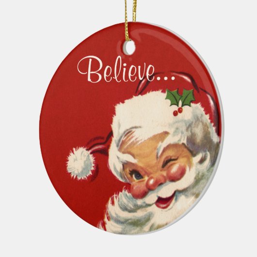 Geloof... in de Kerstman! Keramisch Ornament (Links)