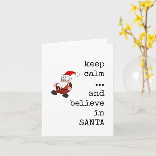 Geloof in de Kerstman, Kerst Kaart, Grappig Kaart (Gele Bloem)