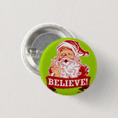 Geloof in de kerstman ronde button 3,2 cm (Voorkant /achterkant)