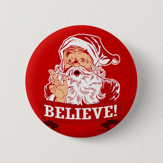 Geloof in de kerstman ronde button 5,7 cm (Voorkant)