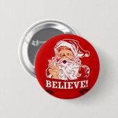 Geloof in de kerstman ronde button 5,7 cm (Voorkant /achterkant)