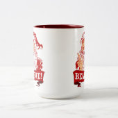 Geloof in de kerstman tweekleurige koffiemok (Center)