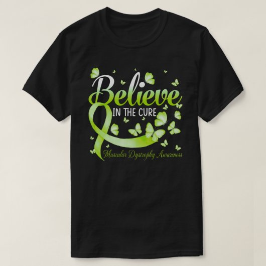 Geloof in de kure spierdystrofie t-shirt (Design voorkant)
