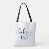 Geloof in de liefde Valentijn kalligrafie | Tote b Bag (Achterkant)