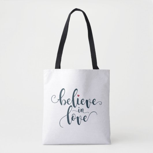 Geloof in de liefde Valentijn kalligrafie | Tote b Tote Bag (Voorkant)