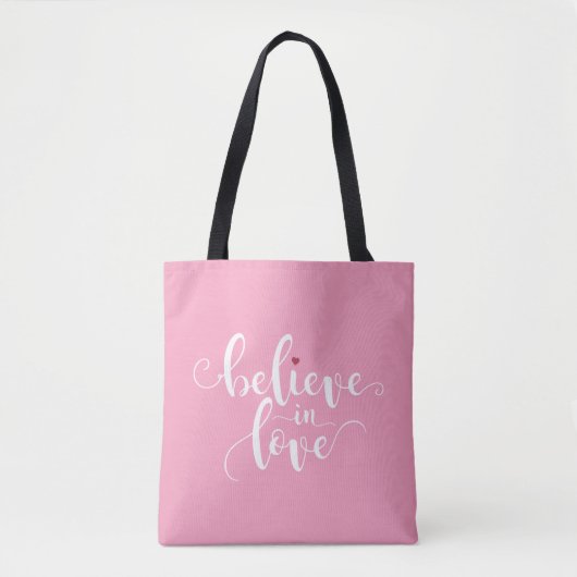 Geloof in de liefde Valentijn kalligrafie | Tote b Tote Bag (Voorkant)