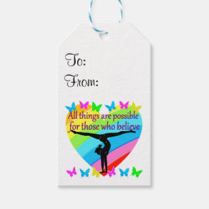 GELOOF IN DE MACHT VAN UW GYMNASTISCHE DREAMS CADEAULABEL