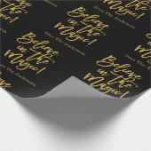 Geloof in de Magic Black en de Gold Kerstmis Cadeaupapier (Hoek)