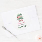 Geloof in de Magic Christmas Typography Candle Ronde Sticker (Envelop)