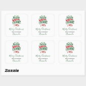 Geloof in de Magic Christmas Typography Kitchen Vierkante Sticker (Vel)
