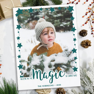 Geloof in de Magic Custom Photo Schattige Christma Feestdagenkaart