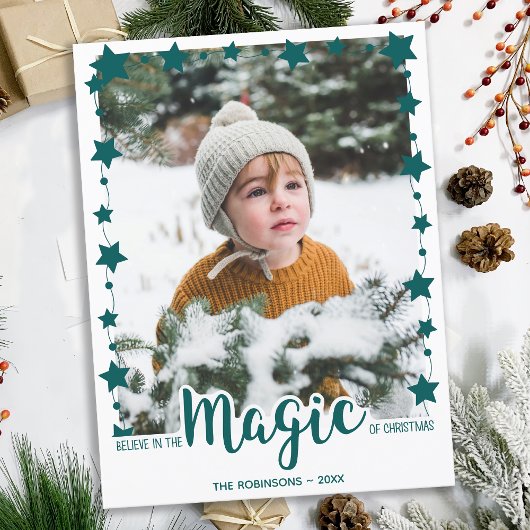 Geloof in de Magic Custom Photo Schattige Christma Feestdagenkaart