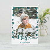 Geloof in de Magic Custom Photo Schattige Christma Feestdagenkaart (Staand voorkant)