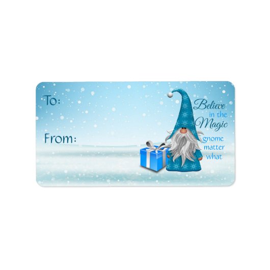 Geloof in de Magic Gnome Gift-Labels Etiket (Voorkant)