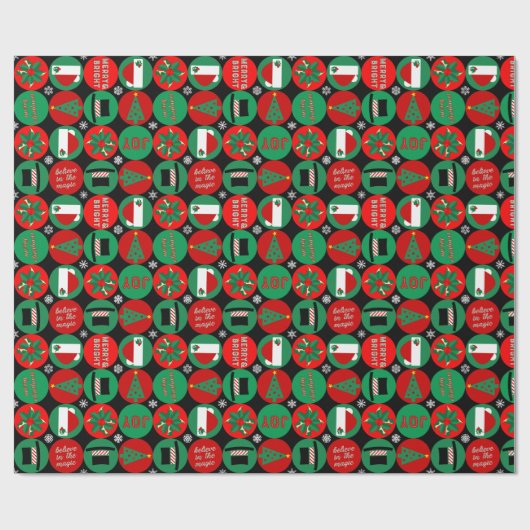 Geloof in de Magic - kerstpatronen Cadeaupapier (Vlak)