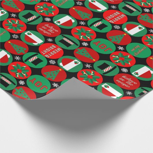 Geloof in de Magic - kerstpatronen Cadeaupapier (Hoek)