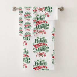 Geloof in de Magic Kersttypografie Bad Handdoek