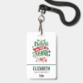 Geloof in de Magic Kersttypografie Badge (Voorzijde met lanyard)