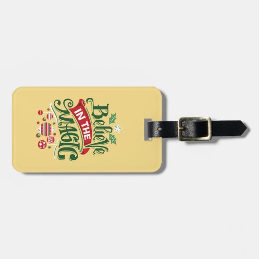 Geloof in de Magic Kersttypografie Bagagelabel (Voorkant horizontaal)