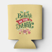 Geloof in de Magic Kersttypografie Blikjeskoeler (Achterkant)