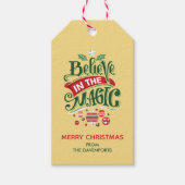 Geloof in de Magic Kersttypografie Cadeaulabel (Voorkant)