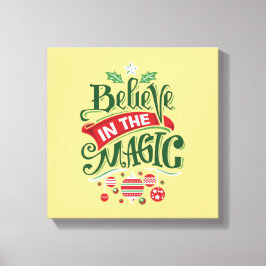 Geloof in de Magic Kersttypografie Canvas Afdruk