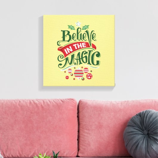 Geloof in de Magic Kersttypografie Canvas Afdruk (Insitu (Woonkamer))