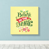 Geloof in de Magic Kersttypografie Canvas Afdruk (Insitu (Houten vloer))
