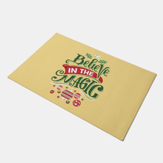 Geloof in de Magic Kersttypografie Deurmat (Schuin)