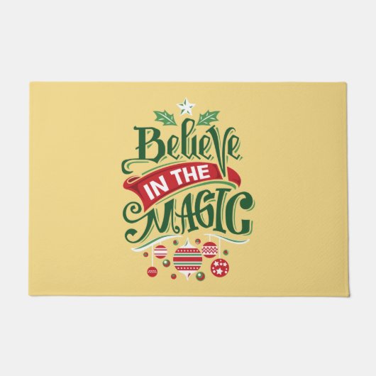 Geloof in de Magic Kersttypografie Deurmat (Voorkant)