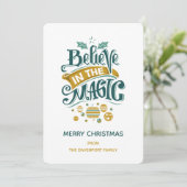 Geloof in de Magic Kersttypografie Feestdagenkaart (Staand voorkant)