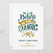 Geloof in de Magic Kersttypografie Feestdagenkaart (Voorkant / Achterkant)