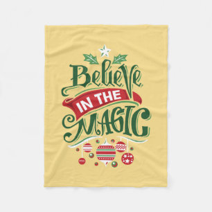 Geloof in de Magic Kersttypografie Fleece Deken