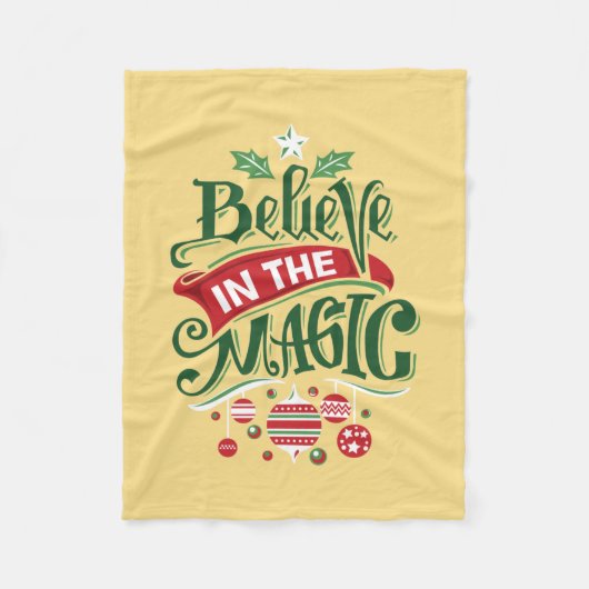 Geloof in de Magic Kersttypografie Fleece Deken (Voorkant)