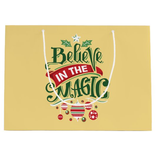 Geloof in de Magic Kersttypografie Groot Cadeauzakje (Voorkant)