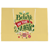 Geloof in de Magic Kersttypografie Groot Cadeauzakje (Achterkant)