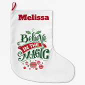 Geloof in de Magic Kersttypografie Grote Kerstsok (Voorkant)