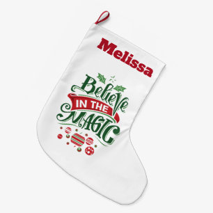 Geloof in de Magic Kersttypografie Grote Kerstsok