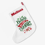 Geloof in de Magic Kersttypografie Grote Kerstsok (Achterkant (Hangend))