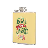 Geloof in de Magic Kersttypografie Heupfles (Links)