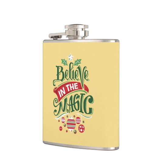 Geloof in de Magic Kersttypografie Heupfles (Links)