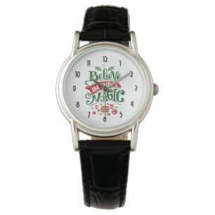Geloof in de Magic Kersttypografie Horloge