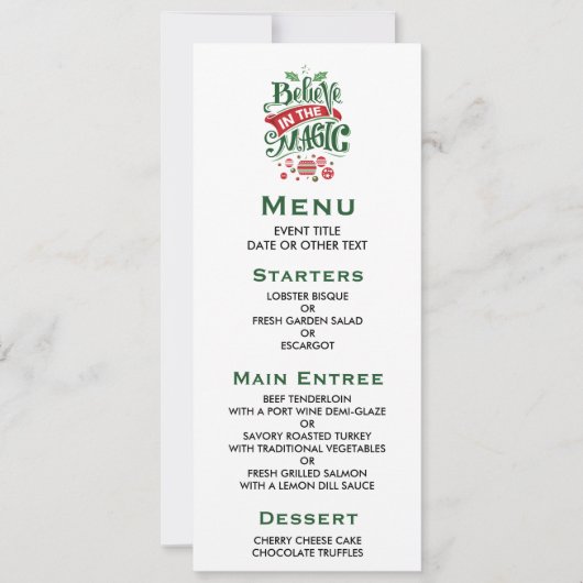 Geloof in de Magic Kersttypografie Kaart (Voorkant)