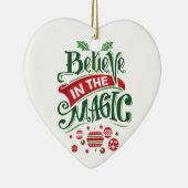 Geloof in de Magic Kersttypografie Keramisch Ornament (Rechts)